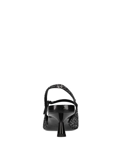 Décolleté slingback in pelle e glitter JIMMY CHOO | DIDI 45 CGT 242NERO-ARGENTO